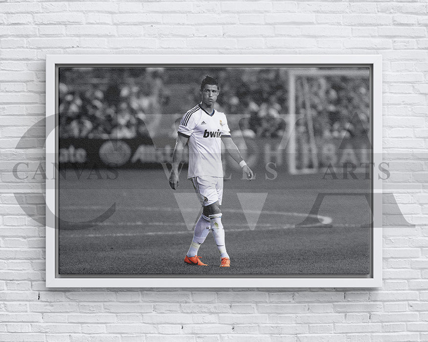 Cristiano Ronaldo Black & White Canvas Art Soccer Canvas Wall Art