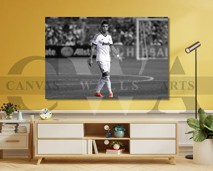 Cristiano Ronaldo Black & White Canvas Art Soccer Canvas Wall Art