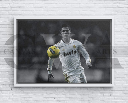 Cristiano Ronaldo Black & White Canvas Art Soccer Canvas Wall Art