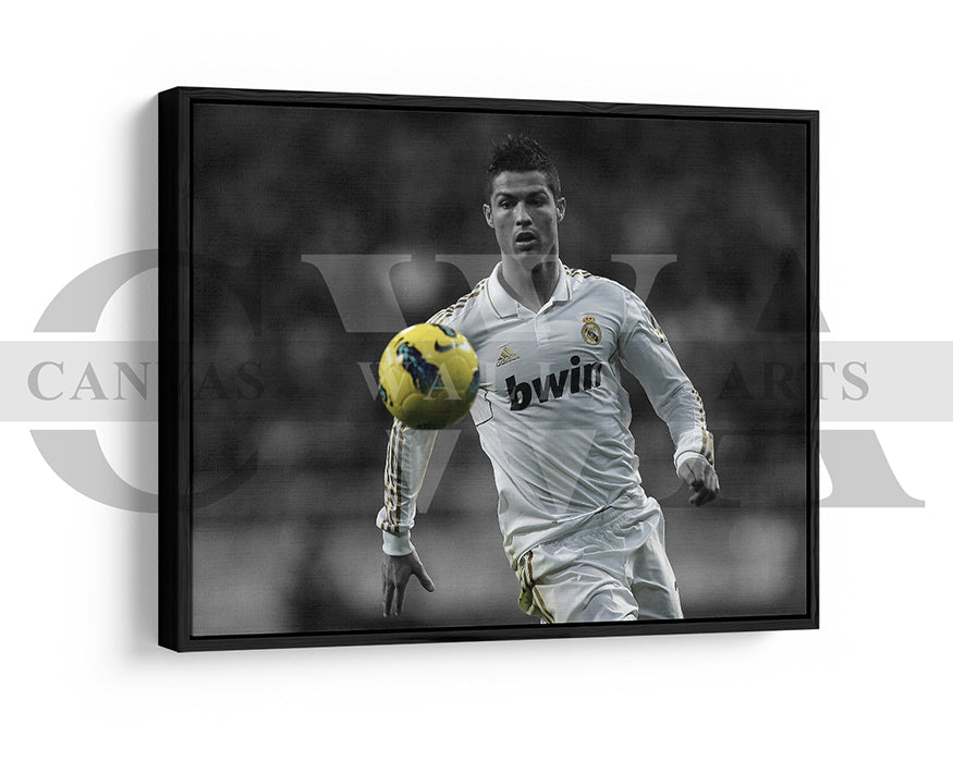 Cristiano Ronaldo Black & White Canvas Art Soccer Canvas Wall Art