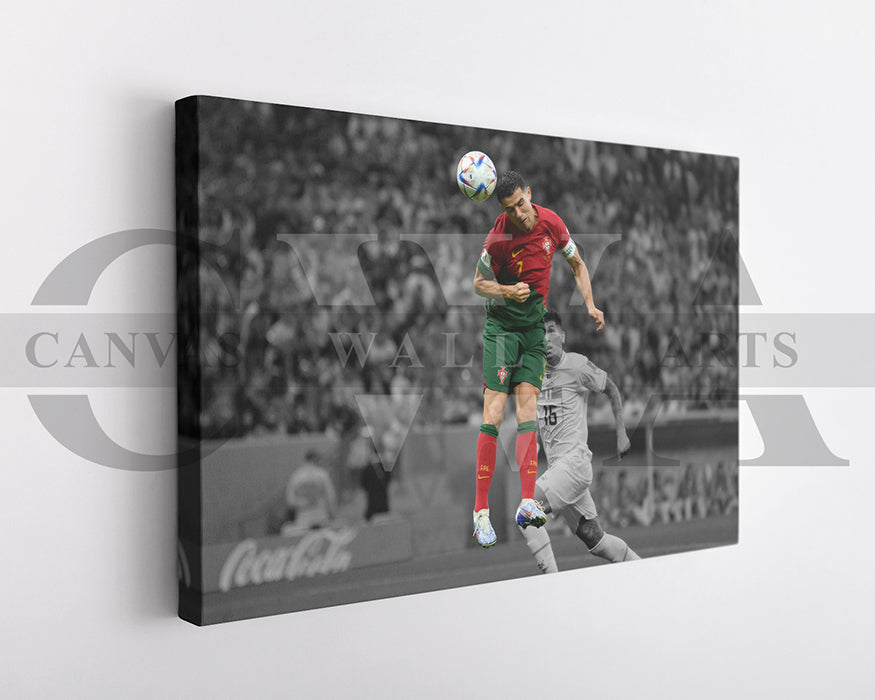 Cristiano Ronaldo Black & White Canvas Art Soccer Canvas Wall Art