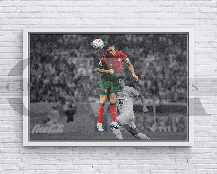 Cristiano Ronaldo Black & White Canvas Art Soccer Canvas Wall Art