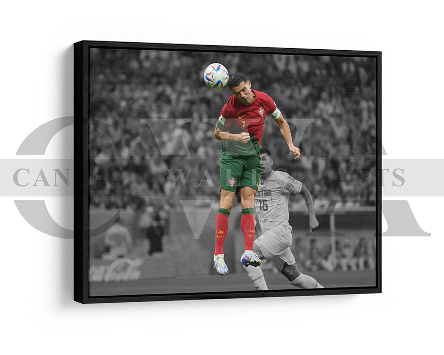 Cristiano Ronaldo Black & White Canvas Art Soccer Canvas Wall Art