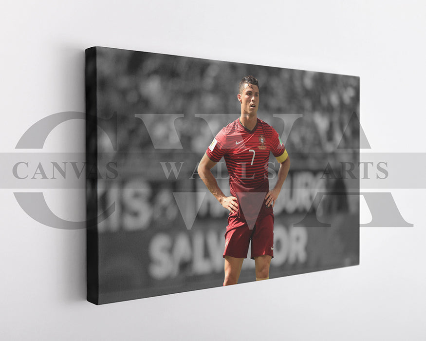 Cristiano Ronaldo Black & White Canvas Art Soccer Canvas Wall Art