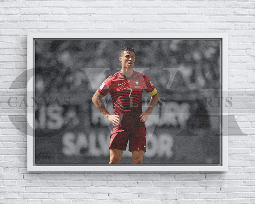 Cristiano Ronaldo Black & White Canvas Art Soccer Canvas Wall Art