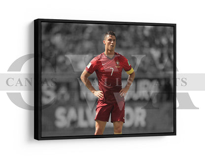 Cristiano Ronaldo Black & White Canvas Art Soccer Canvas Wall Art