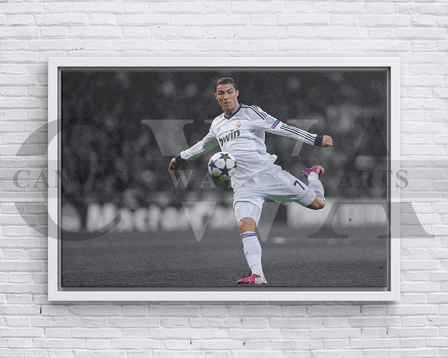 Cristiano Ronaldo Black & White Canvas Art Soccer Canvas Wall Art