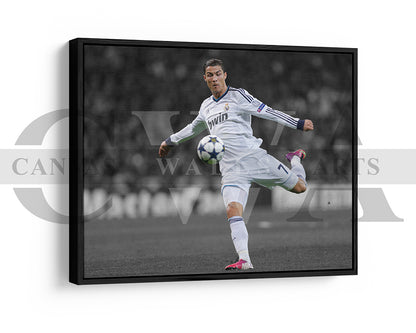 Cristiano Ronaldo Black & White Canvas Art Soccer Canvas Wall Art