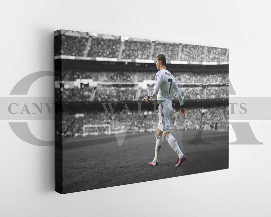 Cristiano Ronaldo Black & White Canvas Art Soccer Canvas Wall Art