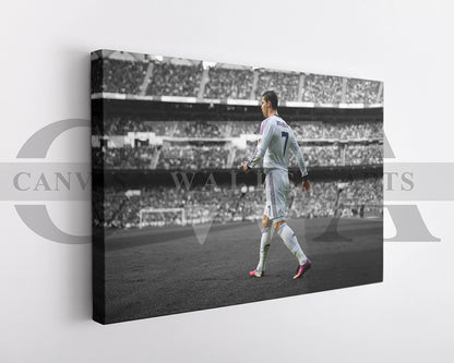 Cristiano Ronaldo Black & White Canvas Art Soccer Canvas Wall Art