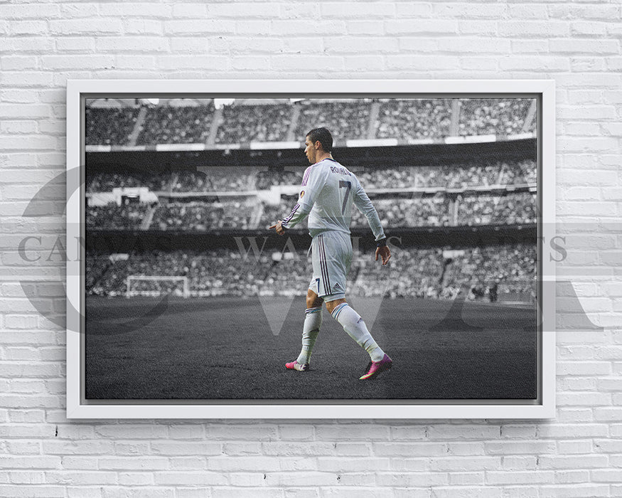 Cristiano Ronaldo Black & White Canvas Art Soccer Canvas Wall Art