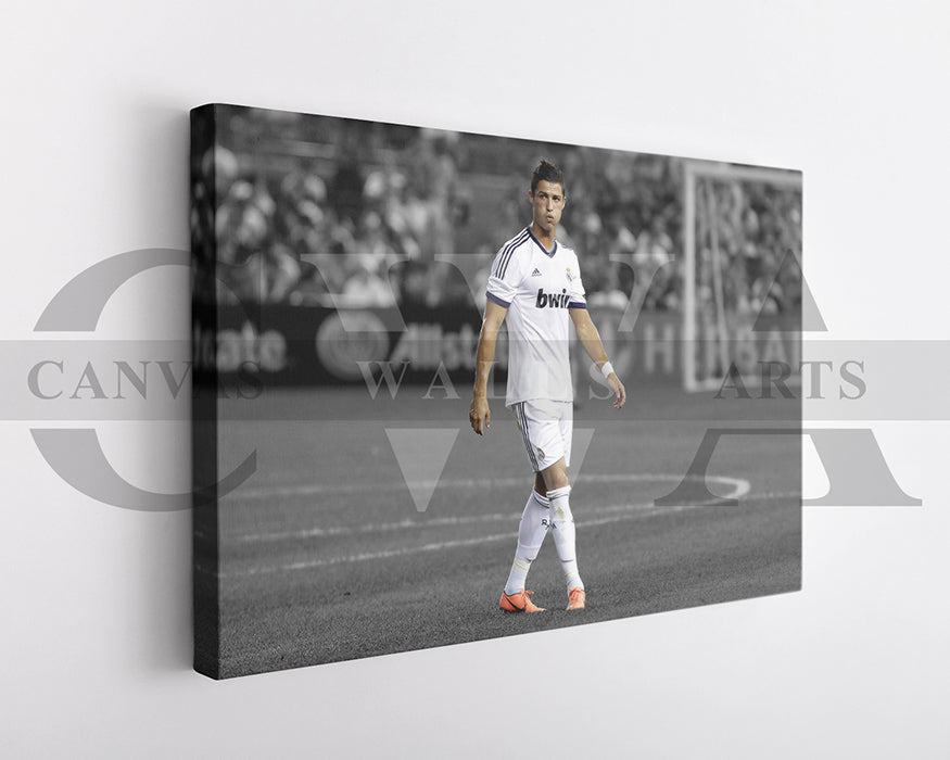 Cristiano Ronaldo Black & White Canvas Art Soccer Canvas Wall Art