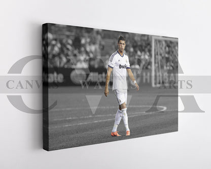Cristiano Ronaldo Black & White Canvas Art Soccer Canvas Wall Art