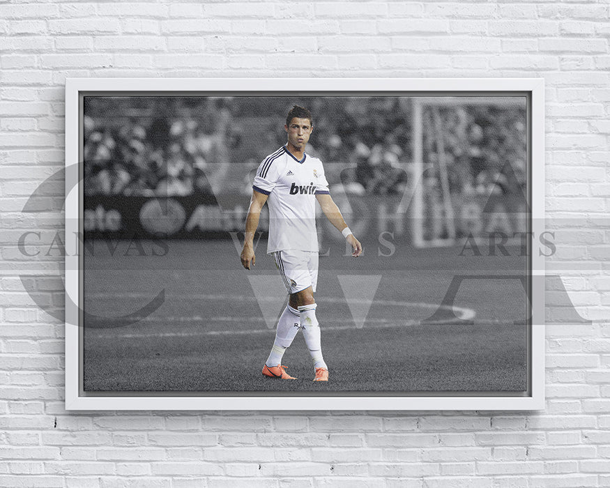 Cristiano Ronaldo Black & White Canvas Art Soccer Canvas Wall Art