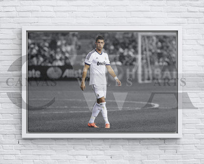 Cristiano Ronaldo Black & White Canvas Art Soccer Canvas Wall Art