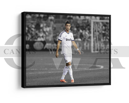 Cristiano Ronaldo Black & White Canvas Art Soccer Canvas Wall Art