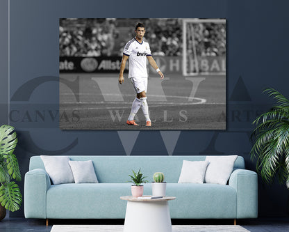 Cristiano Ronaldo Black & White Canvas Art Soccer Canvas Wall Art