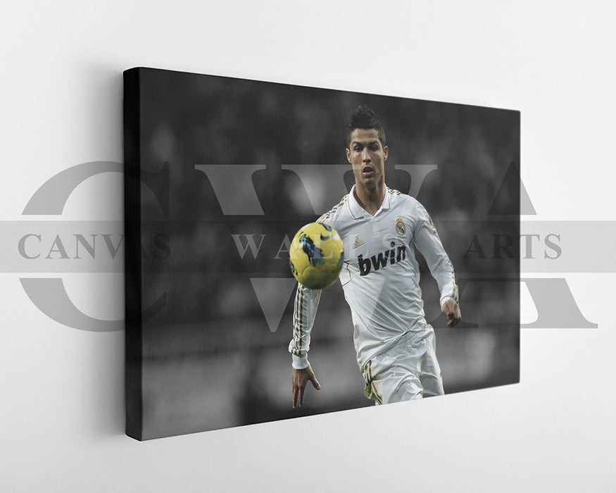 Cristiano Ronaldo Black & White Canvas Art Soccer Canvas Wall Art