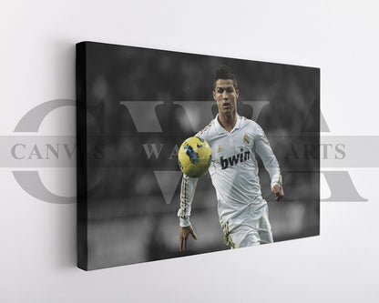 Cristiano Ronaldo Black & White Canvas Art Soccer Canvas Wall Art