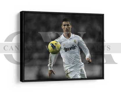 Cristiano Ronaldo Black & White Canvas Art Soccer Canvas Wall Art