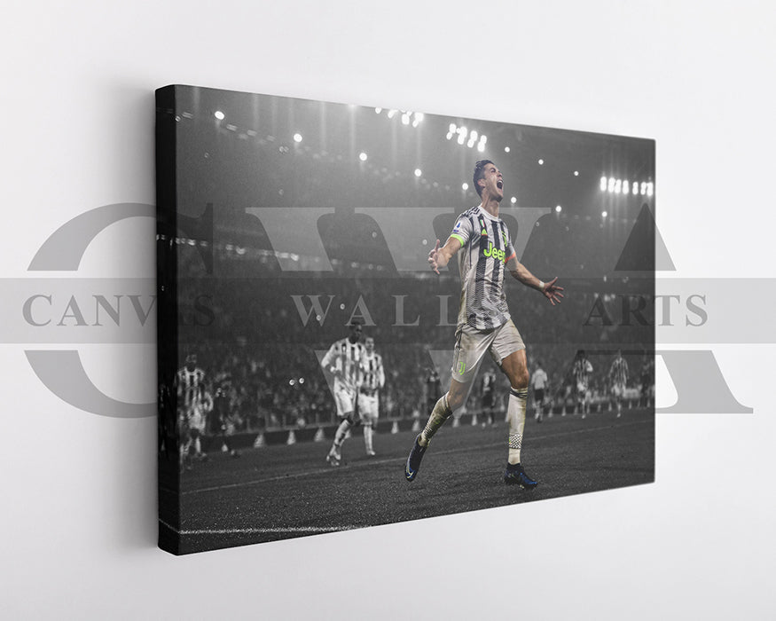 Cristiano Ronaldo Black & White Canvas Art Soccer Canvas Wall Art