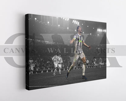 Cristiano Ronaldo Black & White Canvas Art Soccer Canvas Wall Art