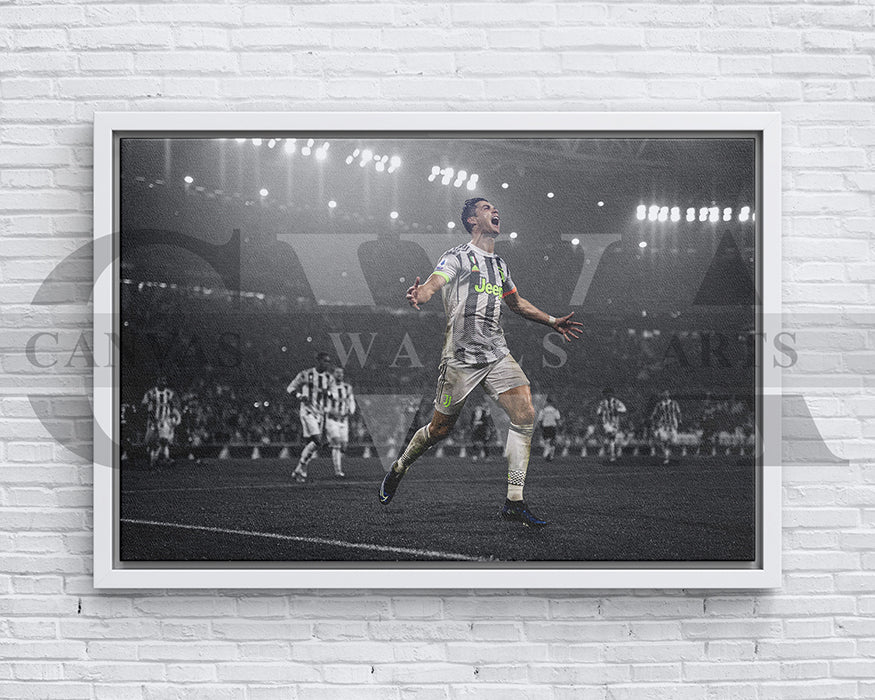 Cristiano Ronaldo Black & White Canvas Art Soccer Canvas Wall Art
