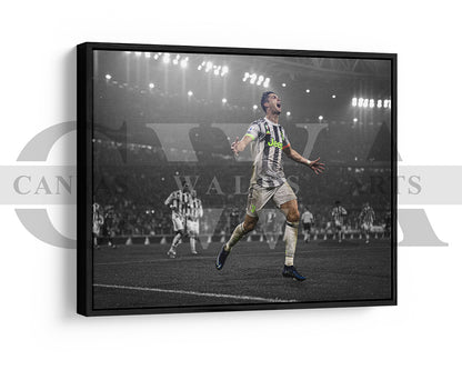 Cristiano Ronaldo Black & White Canvas Art Soccer Canvas Wall Art