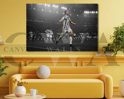 Cristiano Ronaldo Black & White Canvas Art Soccer Canvas Wall Art