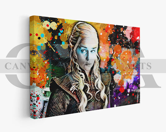 Daenerys Targaryen Canvas Wall Art Movie Poster
