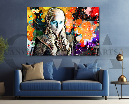 Daenerys Targaryen Canvas Wall Art Movie Poster