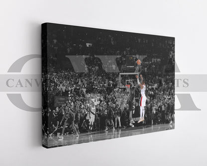 Damian Lillard Black & White Canvas Art Basketball Canvas Wall Art