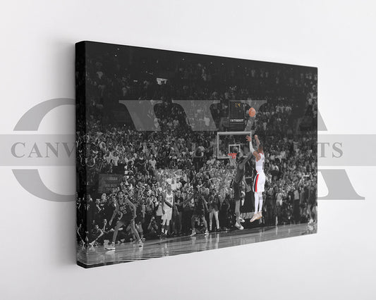 Damian Lillard Black & White Canvas Art Basketball Canvas Wall Art