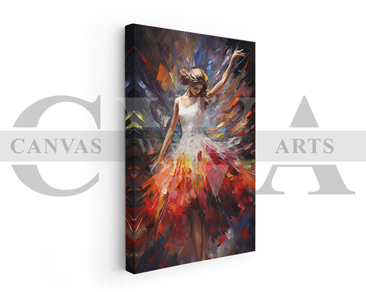 Dancing Lady Painting Canvas Wall Art
