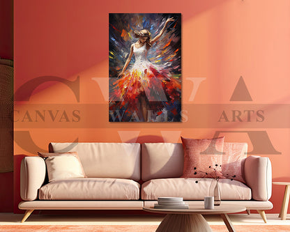 Dancing Lady Painting Canvas Wall Art