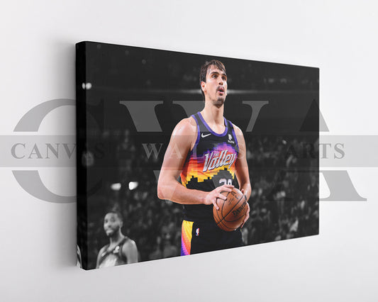 Dario Saric Black & White Canvas Art Basketball Canvas Wall Art