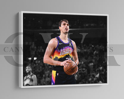 Dario Saric Black & White Canvas Art Basketball Canvas Wall Art