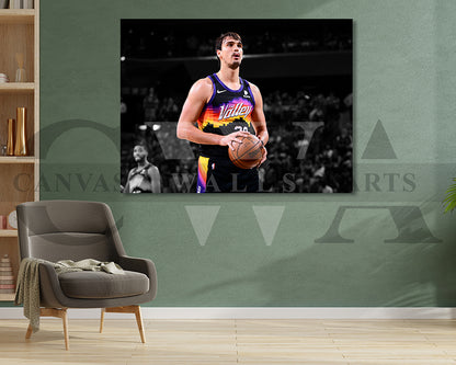 Dario Saric Black & White Canvas Art Basketball Canvas Wall Art