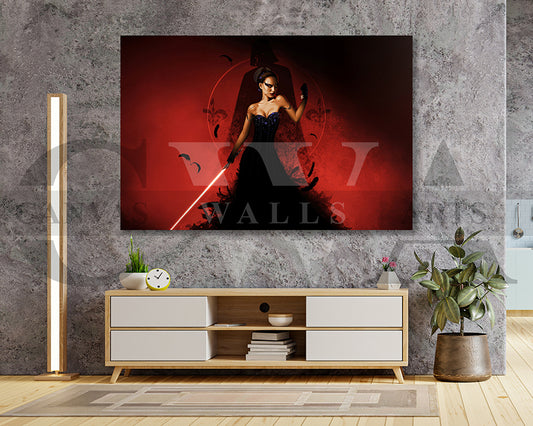 Dark Queen Red Moon Saber Legacy Canvas Wall Art