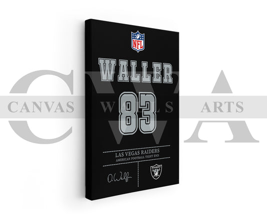 Darren Waller Canvas Wall Art - NFL Jersey Poster | Canvas Frame Ready to Hang