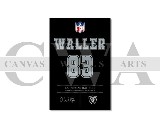 Darren Waller Canvas Wall Art - NFL Jersey Poster | Canvas Frame Ready to Hang