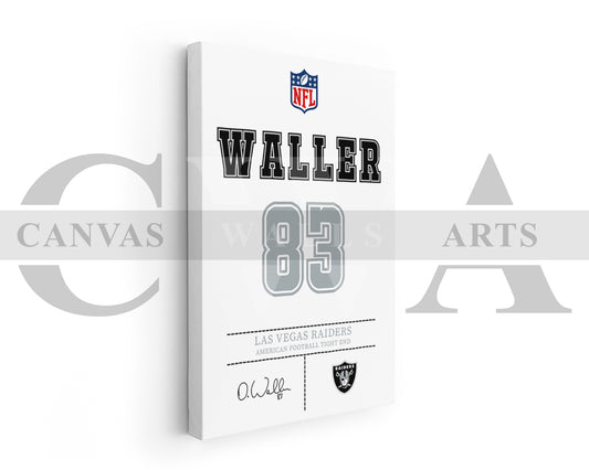 Darren Waller Canvas Wall Art - NFL Jersey Poster | Canvas Frame Ready to Hang