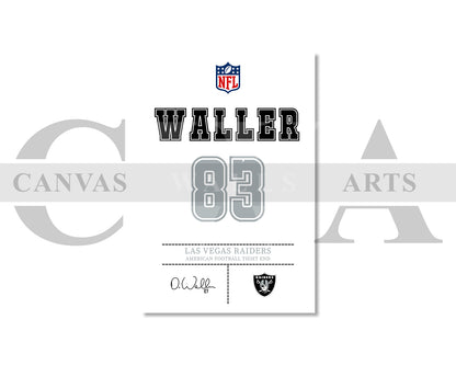 Darren Waller Canvas Wall Art - NFL Jersey Poster | Canvas Frame Ready to Hang