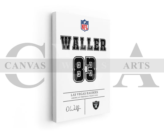 Darren Waller Canvas Wall Art - NFL Jersey Poster | Sports Canvas Print