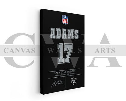 Davante Adams Canvas Wall Art - NFL Jersey Poster | Sports Canvas Print