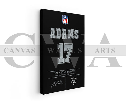 Davante Adams Canvas Wall Art - NFL Jersey Poster | Sports Canvas Print
