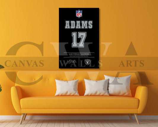Davante Adams Canvas Wall Art - NFL Jersey Poster | Sports Canvas Print