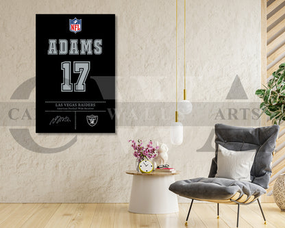 Davante Adams Canvas Wall Art - NFL Jersey Poster | Sports Canvas Print