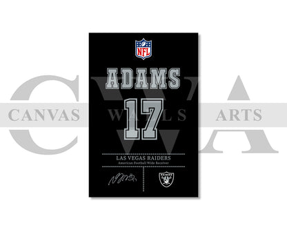 Davante Adams Canvas Wall Art - NFL Jersey Poster | Sports Canvas Print