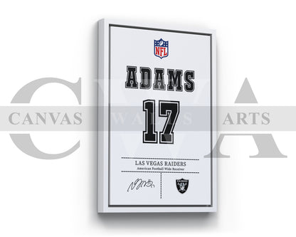 Davante Adams Canvas Wall Art - NFL Jersey Poster | Sports Canvas Frame Ready To Hang